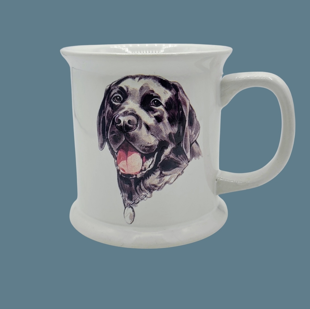 Patricia Roberts Trendtex Black Labrador Retriever Dog Mug 4" Flared Coffee Cup